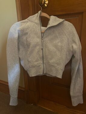 lululemon athletica Light Gray Cropped Zip Hoodie